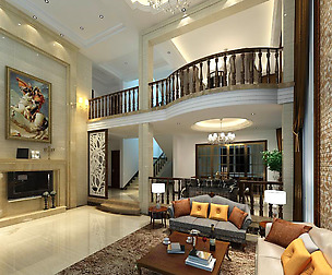 Avant-garde luxury family living room 168