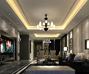 Fashion luxury family living room - 02