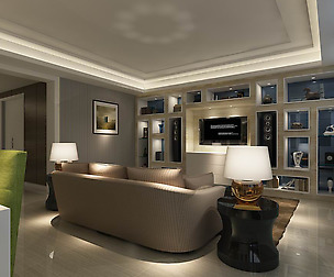 Fashion luxury villa reception living room - 01