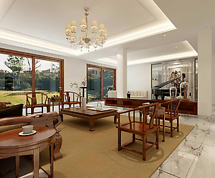 Fashion luxury villa reception living room - 02