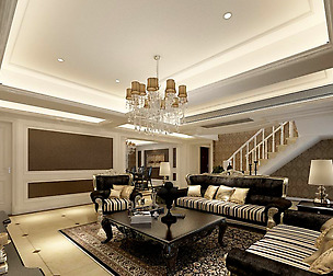 Fashion luxury villa reception living room - 03