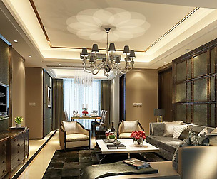Fashion luxury villa reception living room - 04