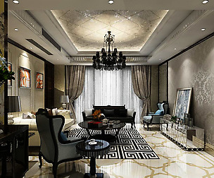 Fashion luxury villa reception living room - 05