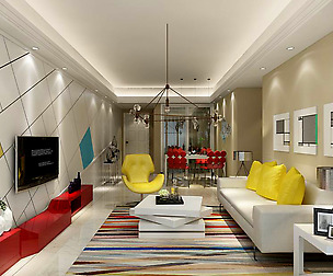 Fashion luxury villa reception living room - 06