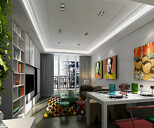 Fashion luxury villa reception living room - 07