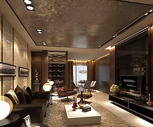 Fashion luxury villa reception living room - 08