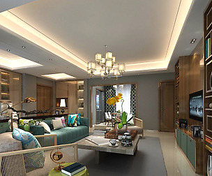 Fashion luxury villa reception living room - 09