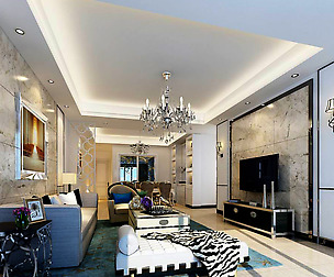 Fashion luxury villa reception living room - 11