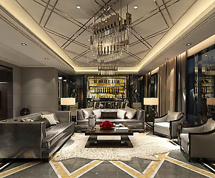 Fashion luxury villa reception living room - 12