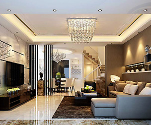 Fashion luxury villa reception living room - 16
