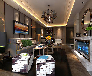 Fashion luxury villa reception living room - 17