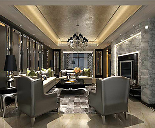 Fashion luxury villa reception living room - 38