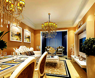 Fashion luxury villa reception living room - 44