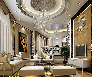 Fashion luxury villa reception living room - 46