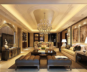 Fashion luxury villa reception living room - 48