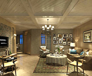 Fashion luxury villa reception living room - 49