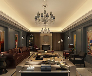 Fashion luxury villa reception living room - 50