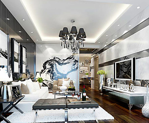 Fashion luxury villa reception living room - 52