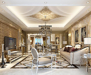 Fashion luxury villa reception living room - 58