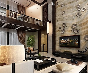 Fashion luxury villa reception living room - 61