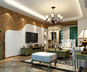 Fashion luxury villa reception living room - 62