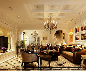 Fashion luxury villa reception living room - 64