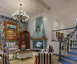 Fashion luxury villa reception living room - 65