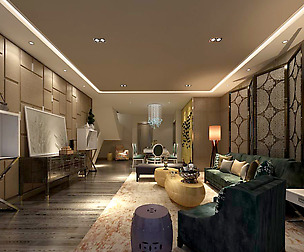 Fashion luxury villa reception living room - 68