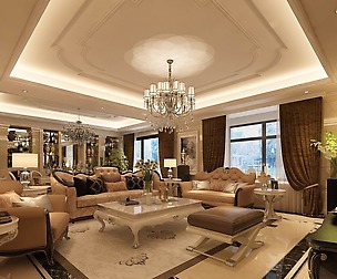 Fashion luxury villa reception living room - 70