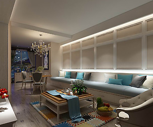 Fashion luxury villa reception living room - 73