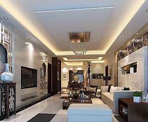 Fashion luxury villa reception living room - 76