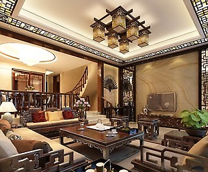 Fashion luxury villa reception living room - 77