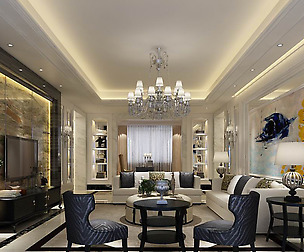 Fashion luxury villa reception living room - 79
