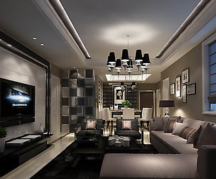 Fashion luxury villa reception living room - 85