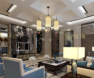 Fashion luxury villa reception living room - 86