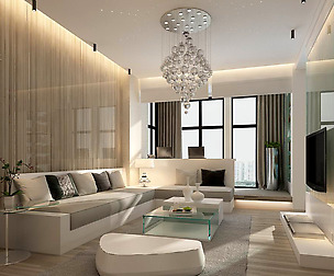 Fashion luxury villa reception living room - 87