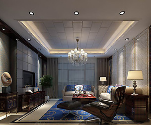 Fashion luxury villa reception living room - 94