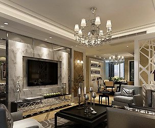 Fashion luxury villa reception living room - 97