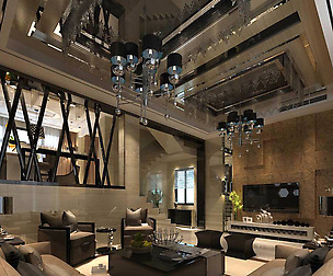 Fashion luxury villa reception living room - 101