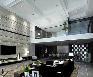 Fashion luxury villa reception living room - 105
