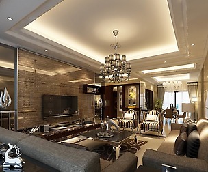 Fashion luxury villa reception living room - 106