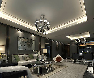Fashion luxury villa reception living room - 107