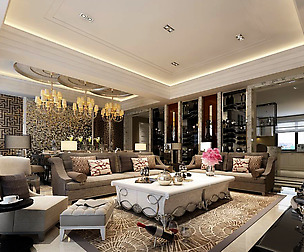 Fashion luxury villa reception living room - 108