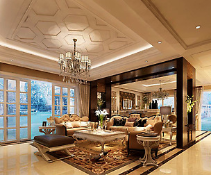 Fashion luxury villa reception living room - 111