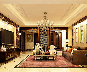 Fashion luxury villa reception living room - 112