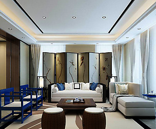 Fashion luxury villa reception living room - 114