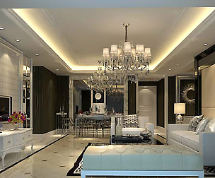 Fashion luxury villa reception living room - 116