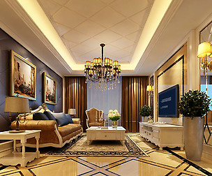Fashion luxury villa reception living room - 120