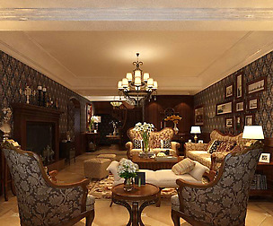 Fashion luxury villa reception living room - 121