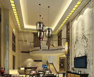 Fashion luxury villa reception living room - 122